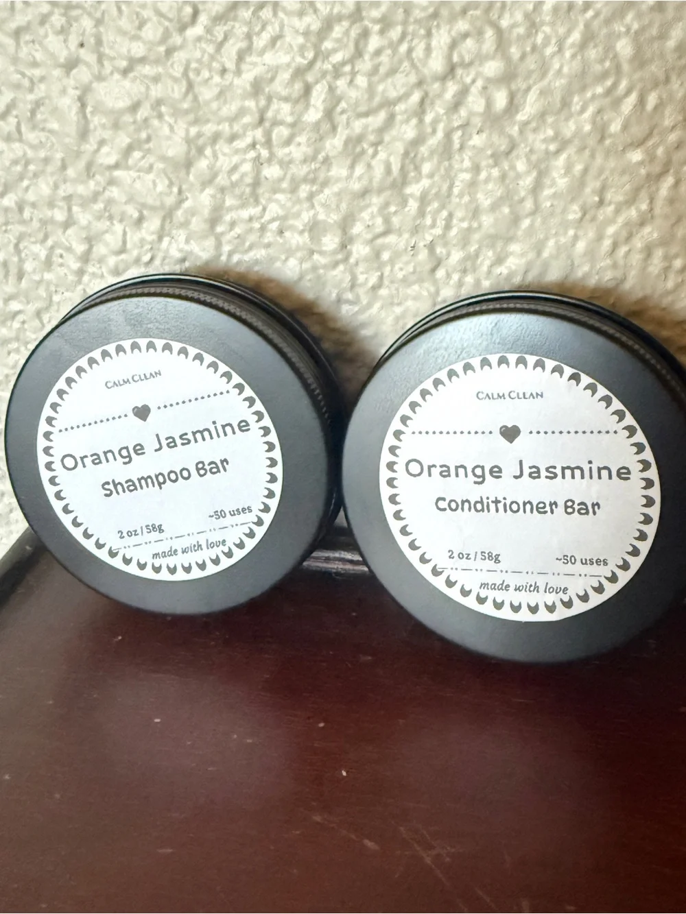 Hand Crafted Shampoo & Conditioner Bar Set— Natural White Solid Bars